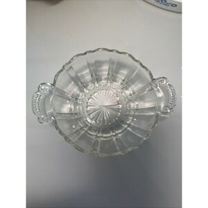 Vintage Anchor Hocking Old Cafe pattern clear depression glass candy or nut dish